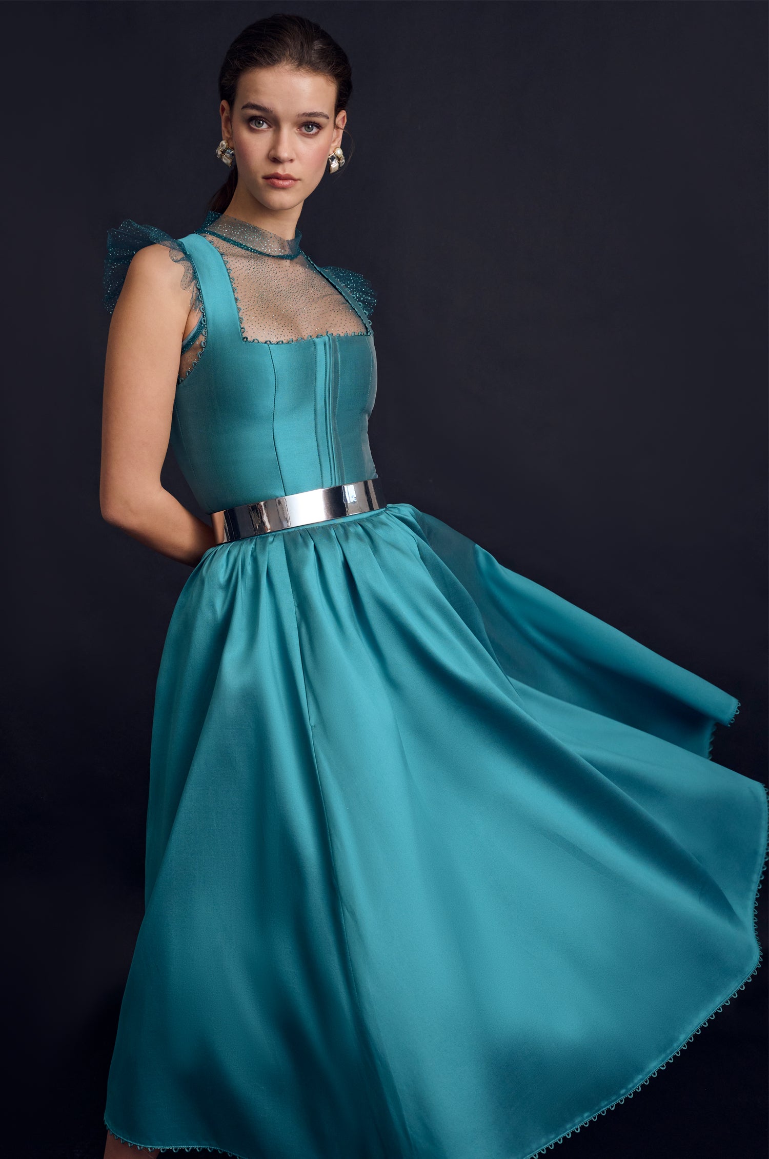 Kinga Mathe Set in Aqua