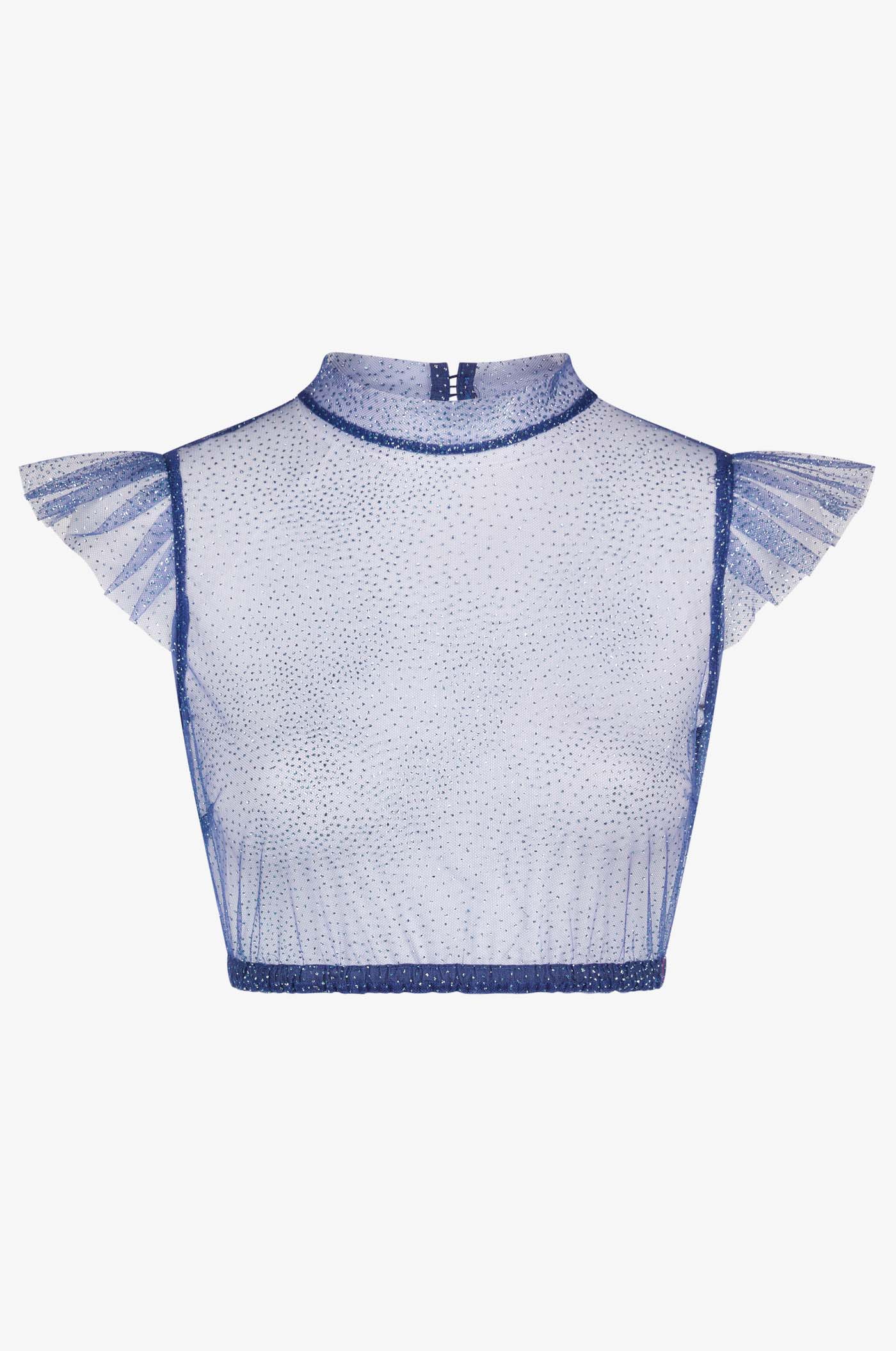 Dirndlbluse Heiki in Blau