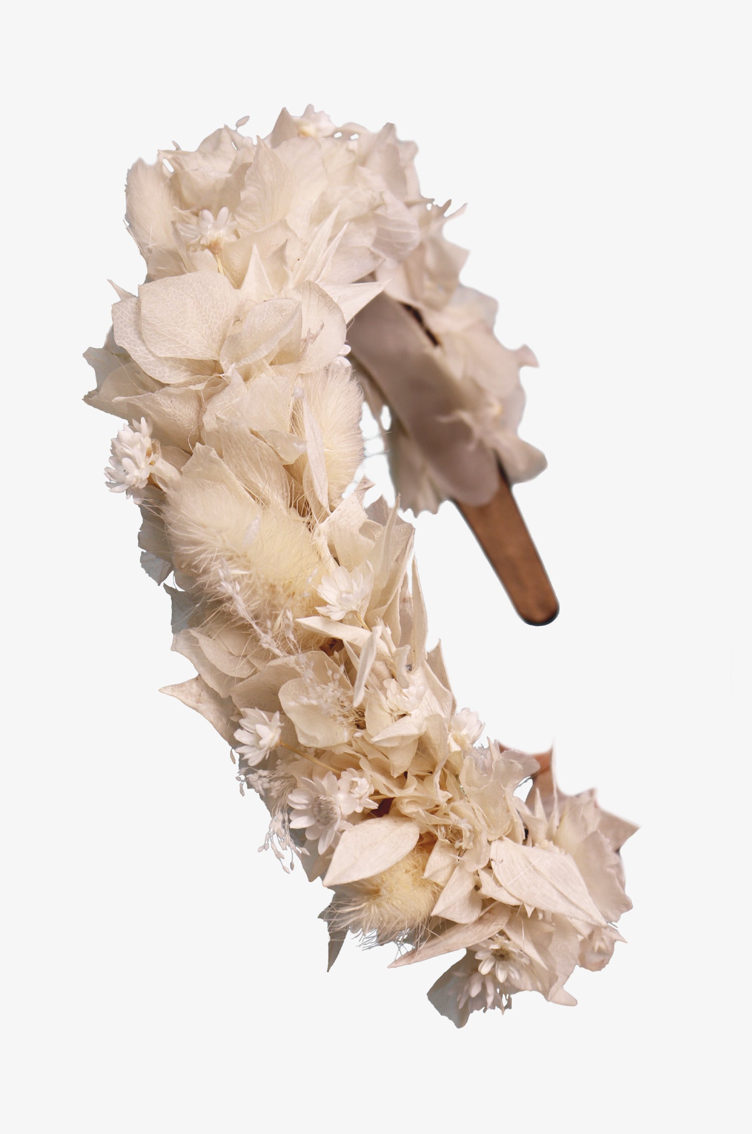 Haarreifen aus Echtblüten in Ivory