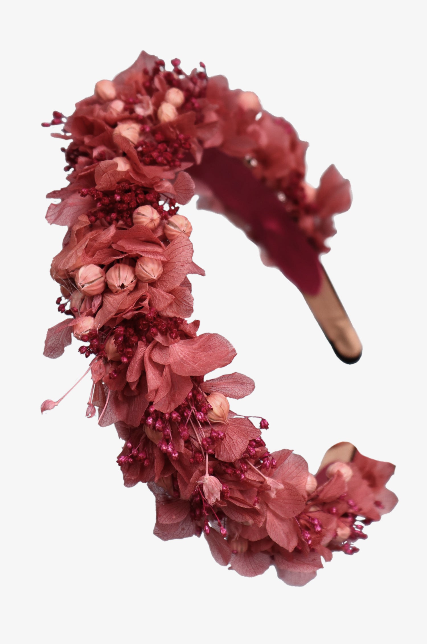 Haarreifen aus Echtblüten in Pink