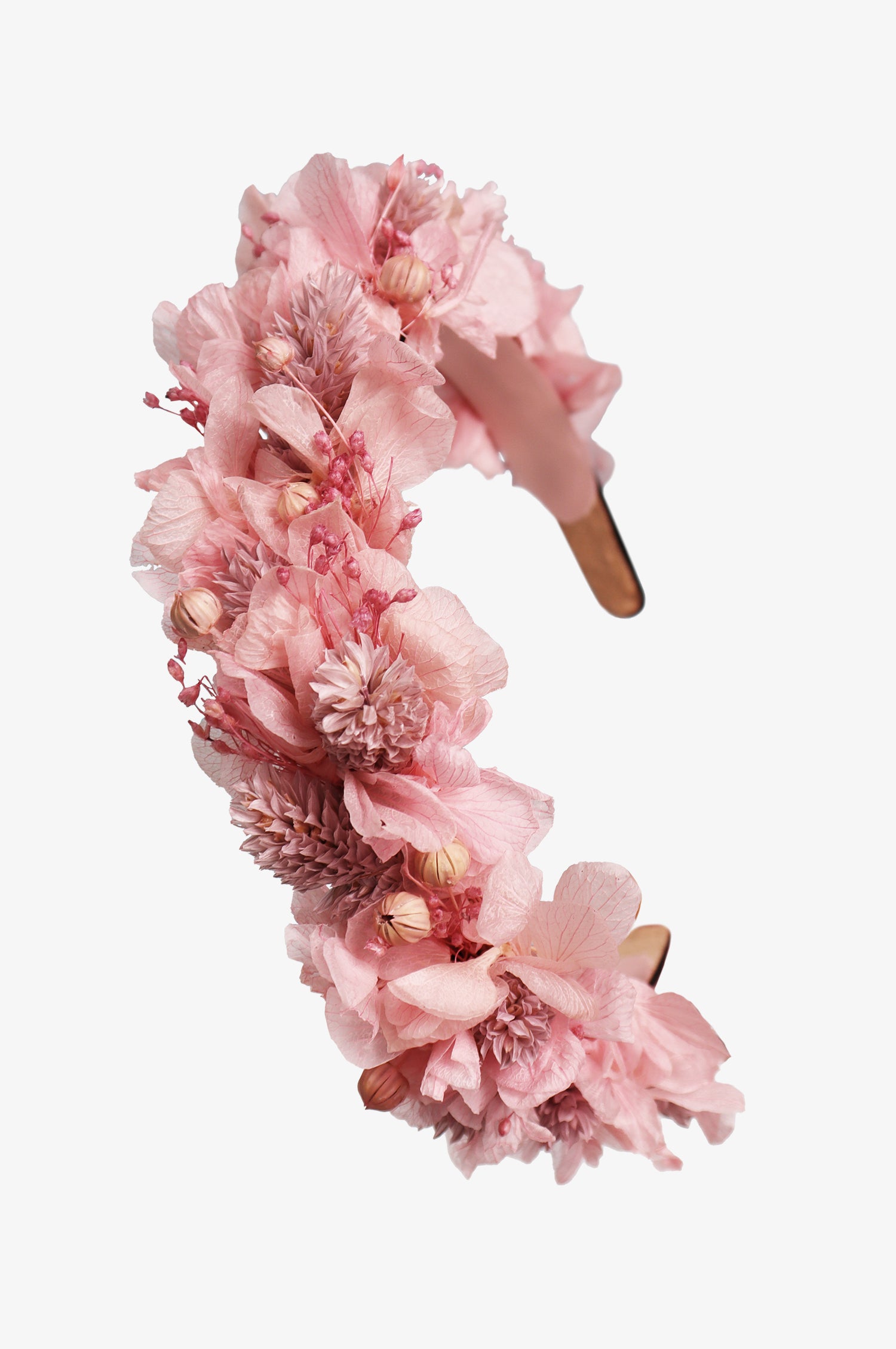 Haarreifen aus Echtblüten in Rosa