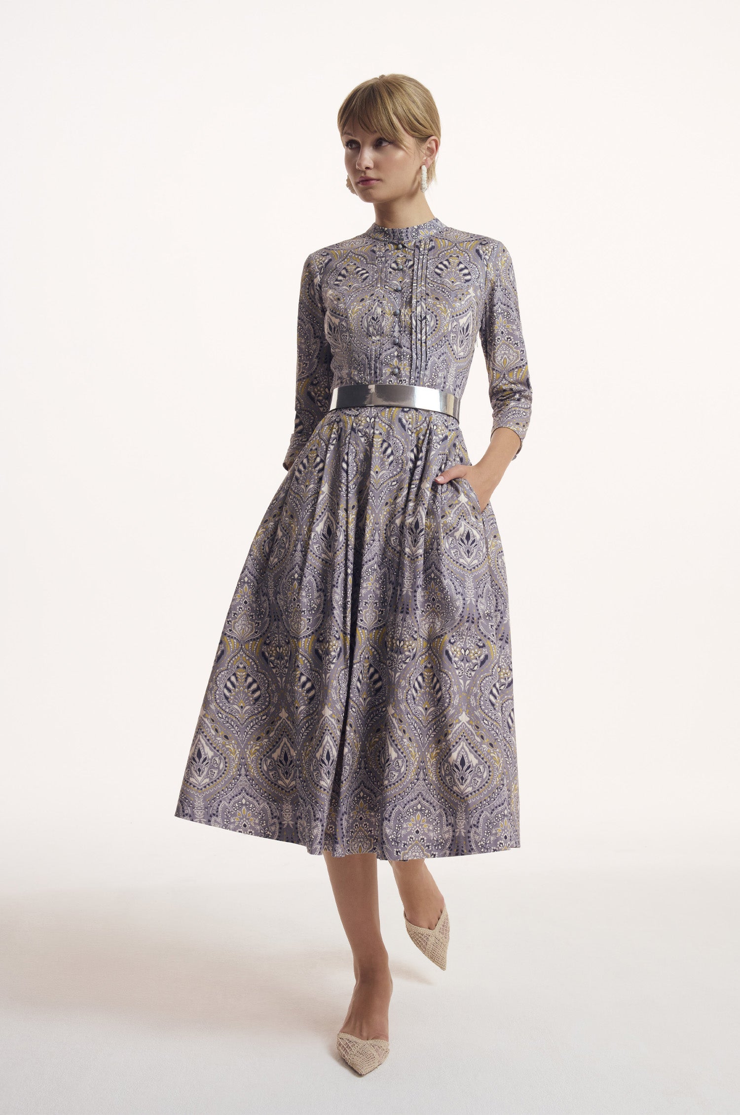 Kleid Odelia in Taubenblau