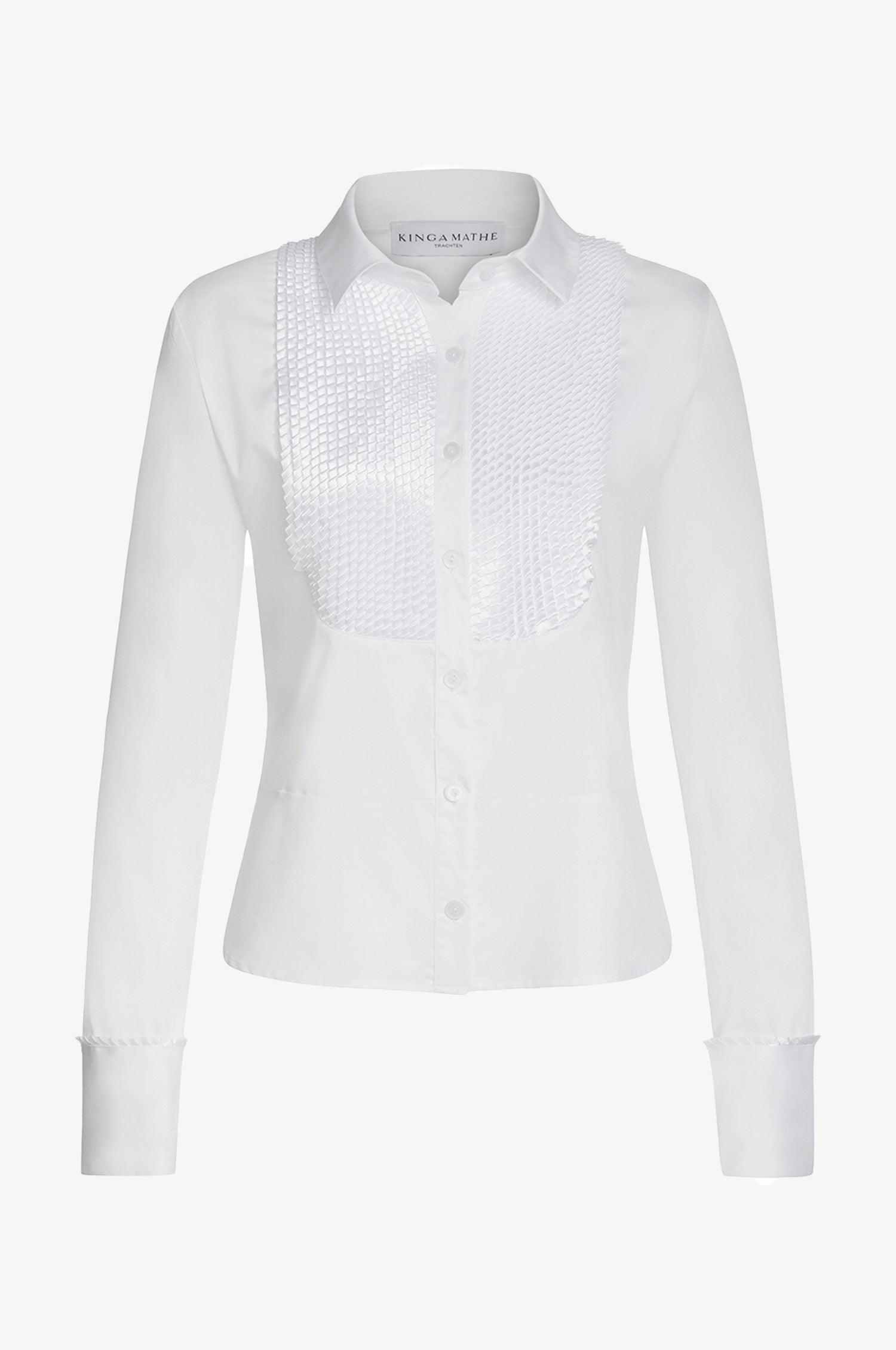 Baumwoll-Bluse Nadja in Weiß - TRACHT À PORTER