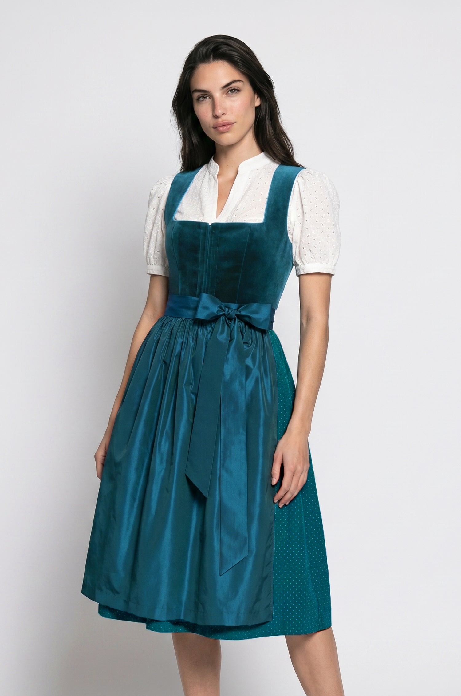 Dirndl Alice in cyan