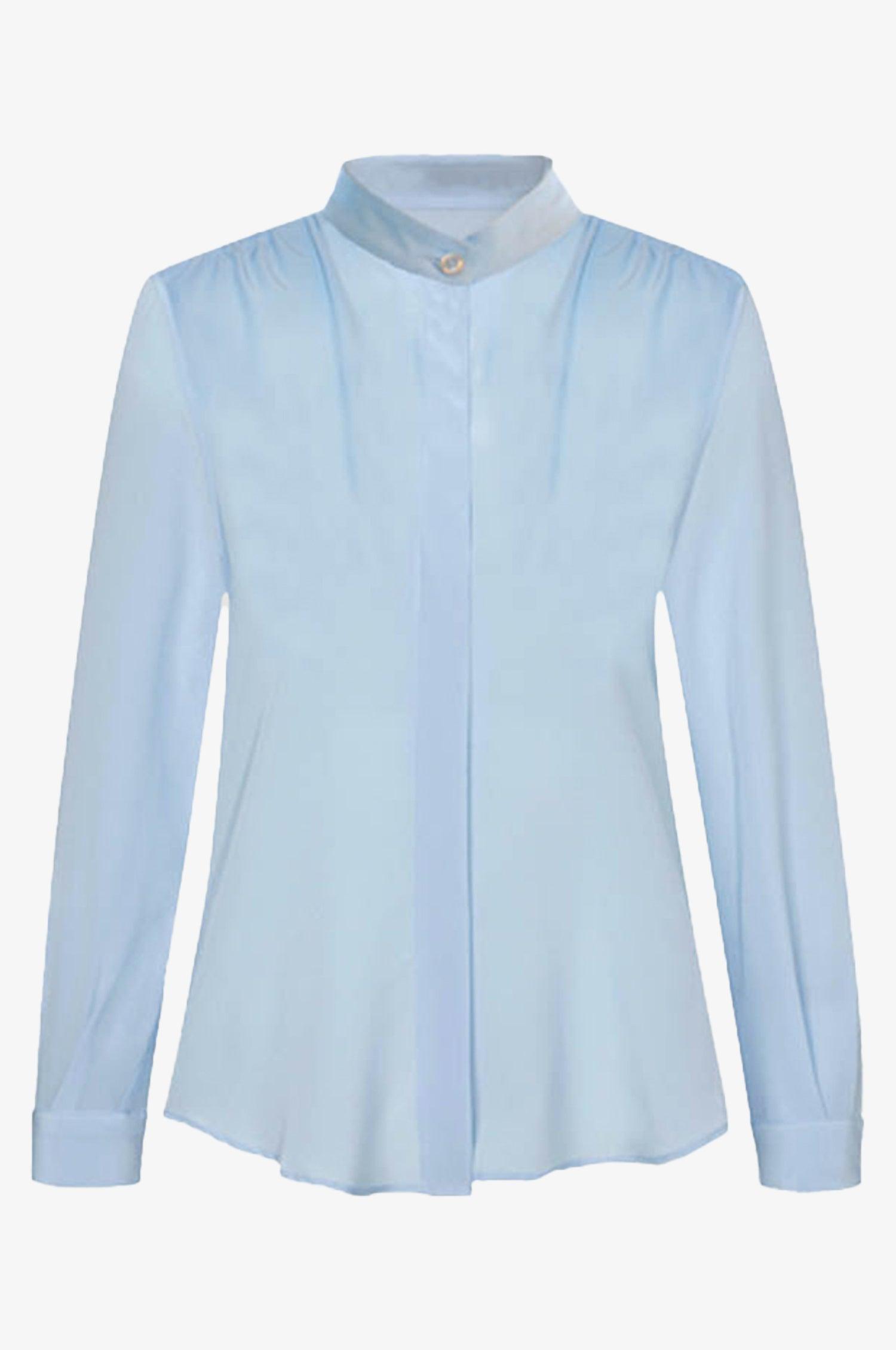 Kinga Mathe Seidenbluse Anette in Stahlblau