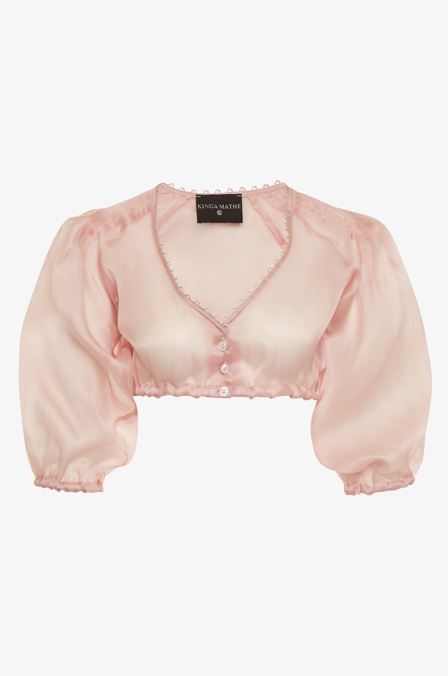 Kinga Mathe Organzabluse Kaira in Rosé