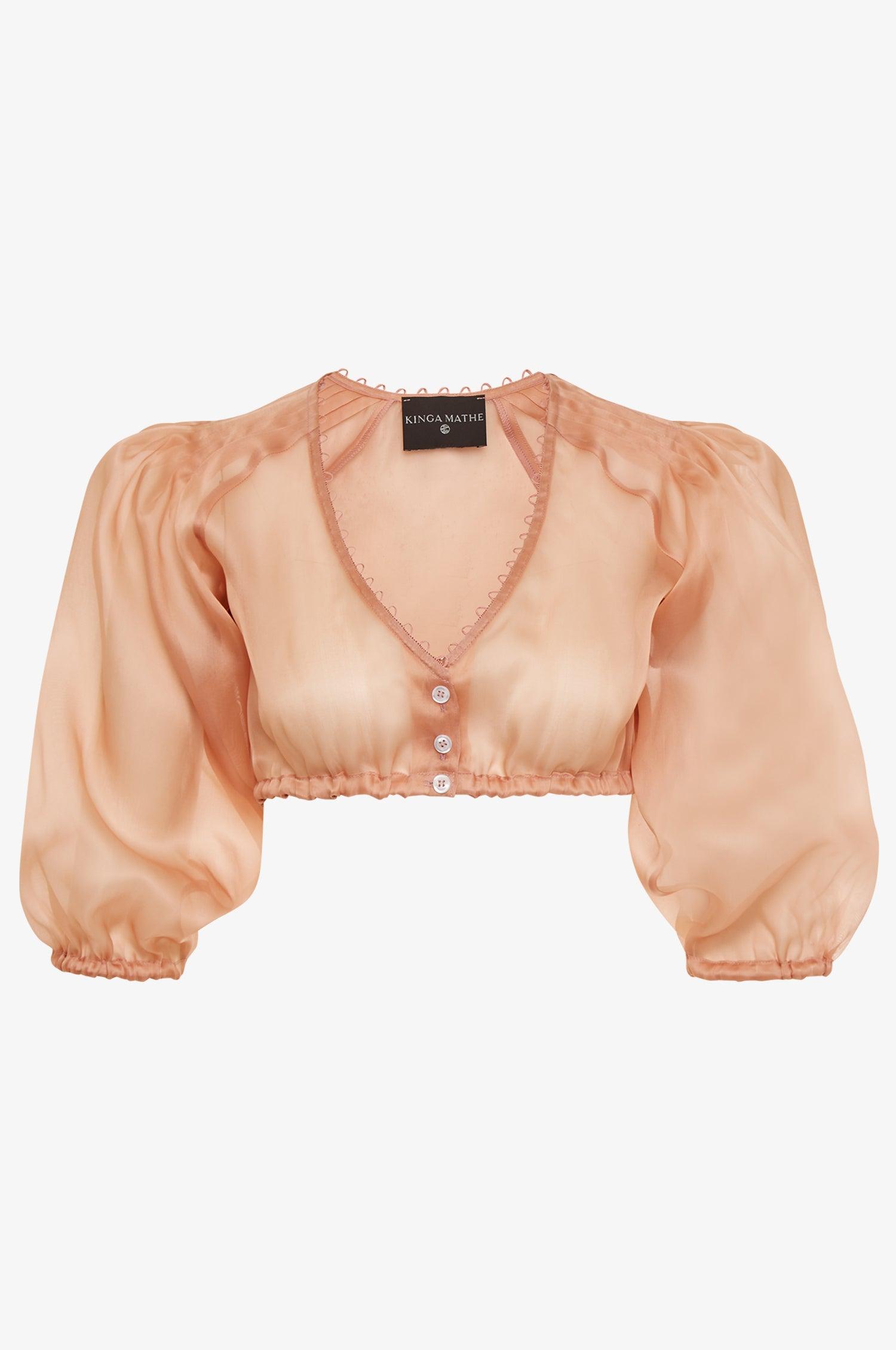 Kinga Mathe Organzabluse Kaira in Puder