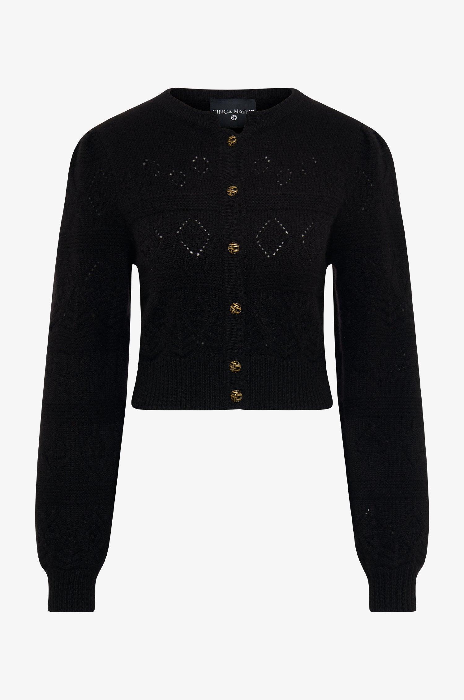 Kinga Mathe Cashmere Strickjacke Dakota in Schwarz