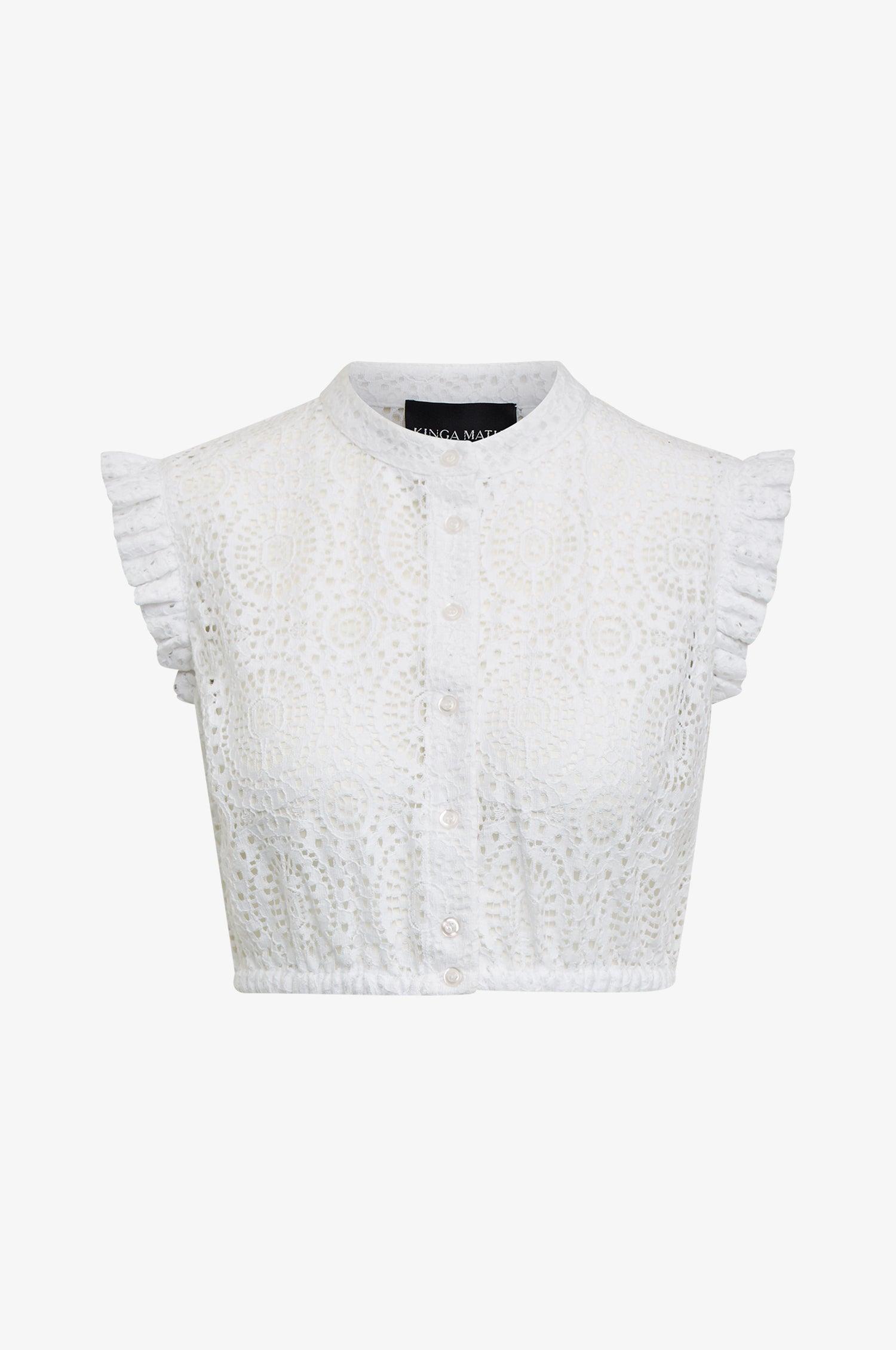 Kinga Mathe Dirndlbluse Emma in Weiß