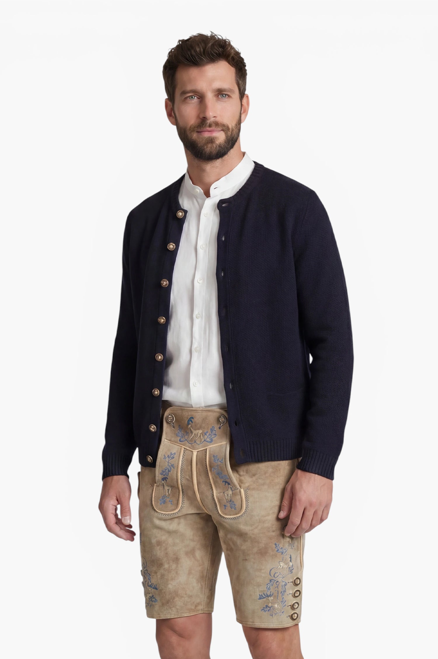 Cashmere Strickjacke Elias in Nachtblau