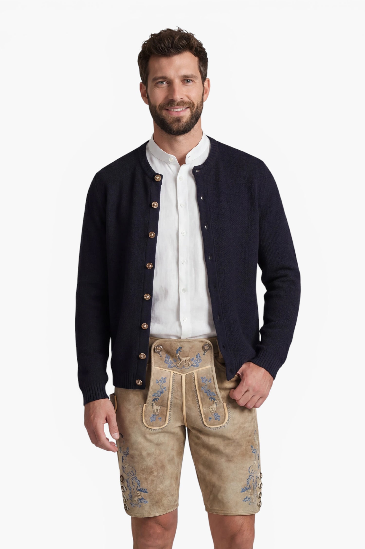 Cashmere Strickjacke Elias in Nachtblau