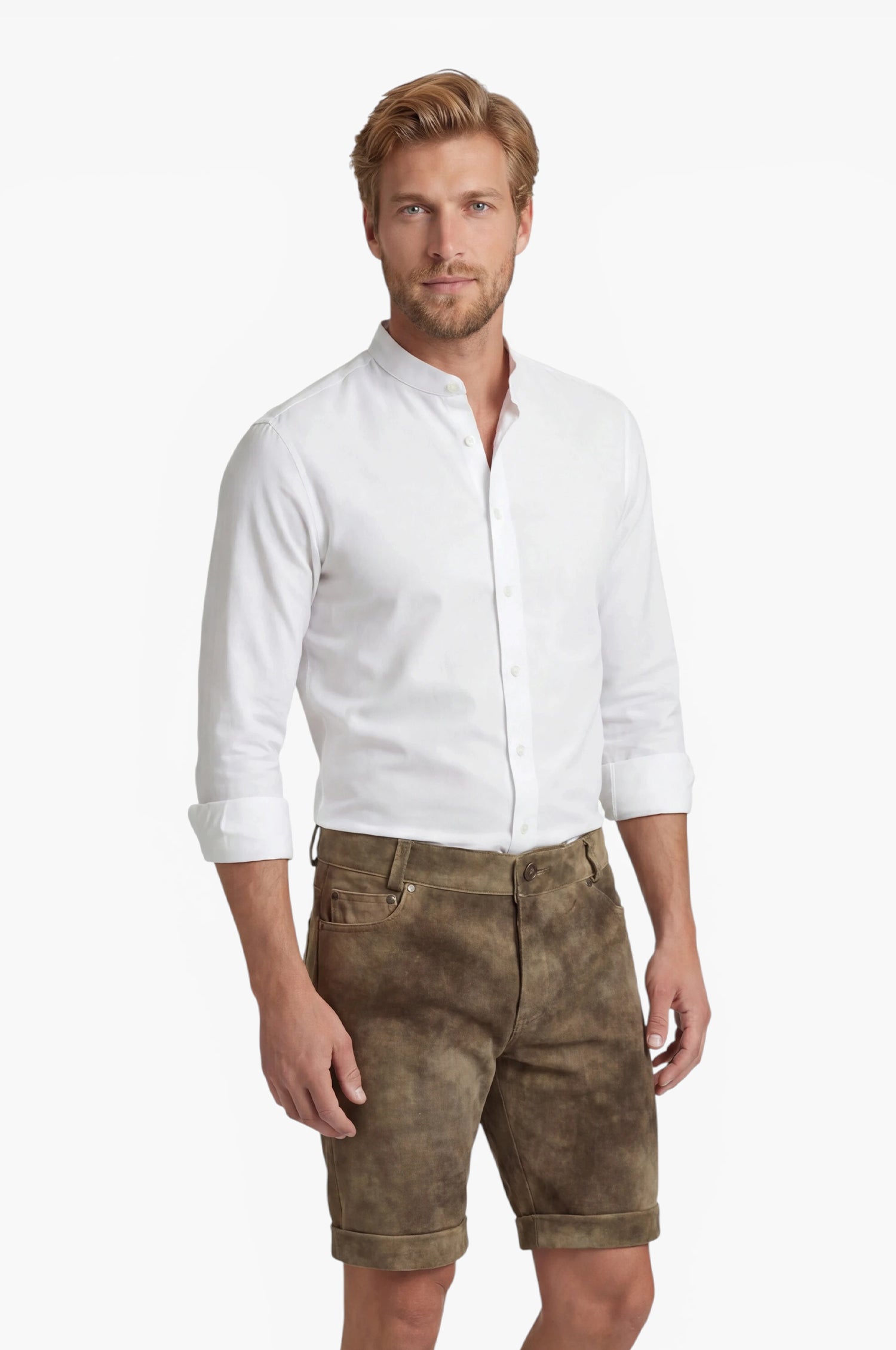 Ziegen Lederhose Filip in Grau