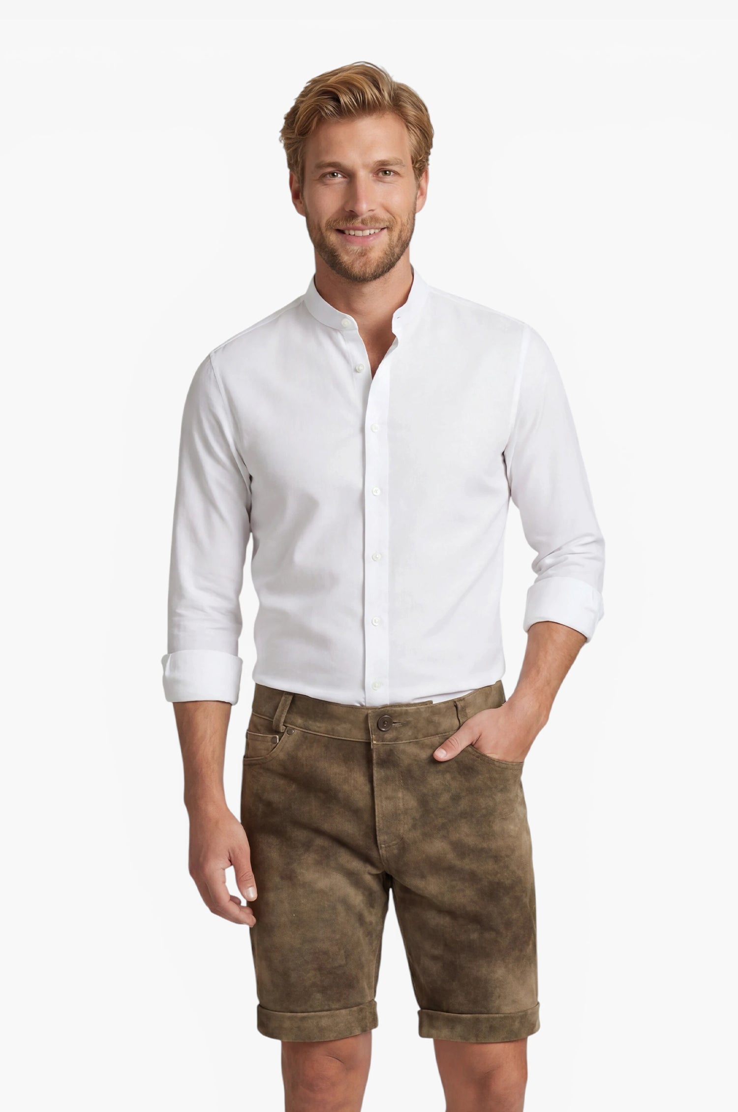 Ziegen Lederhose Filip in Grau