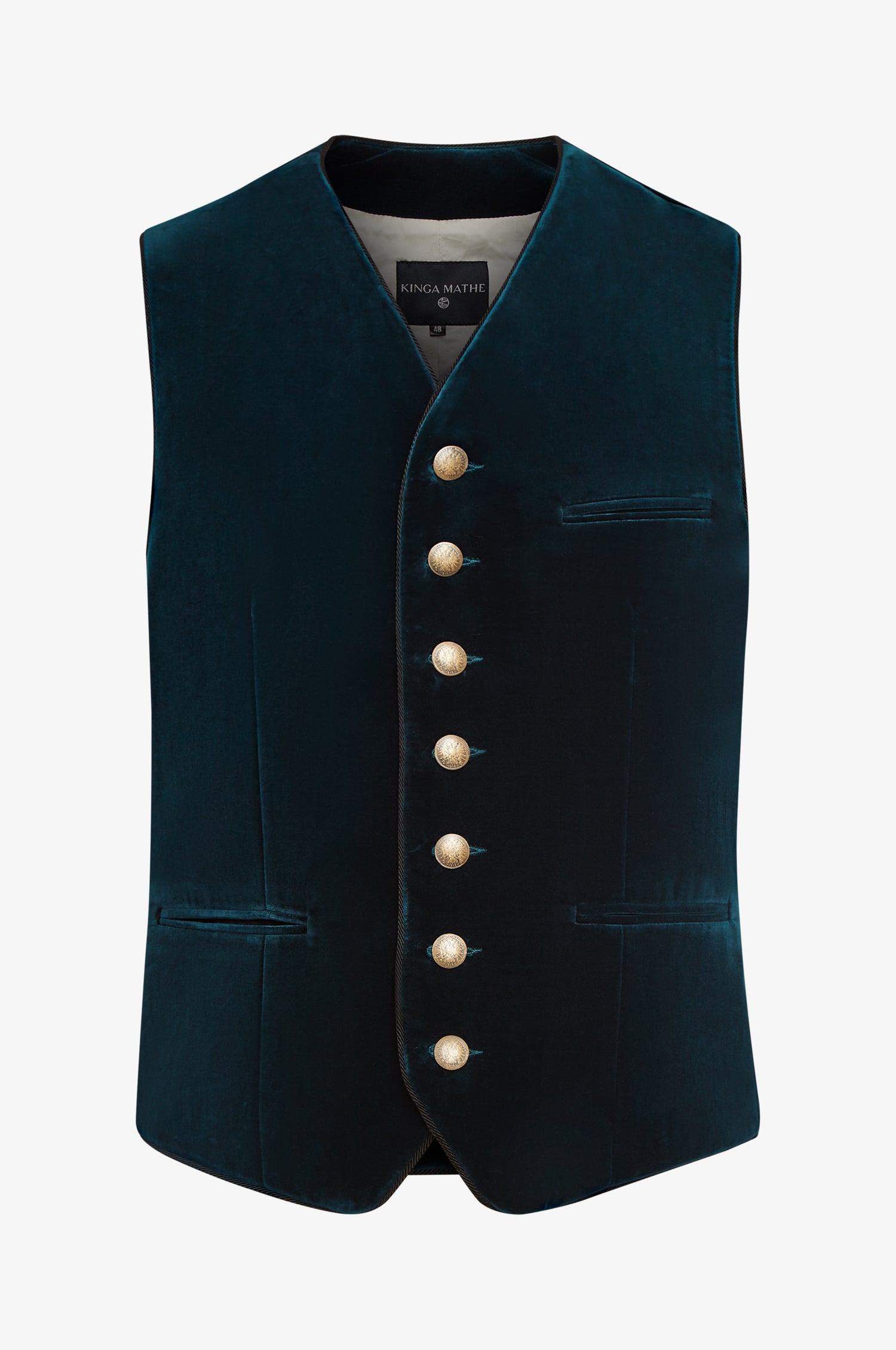 Kinga Mathe Gilet Florian aus Samt in Petrol