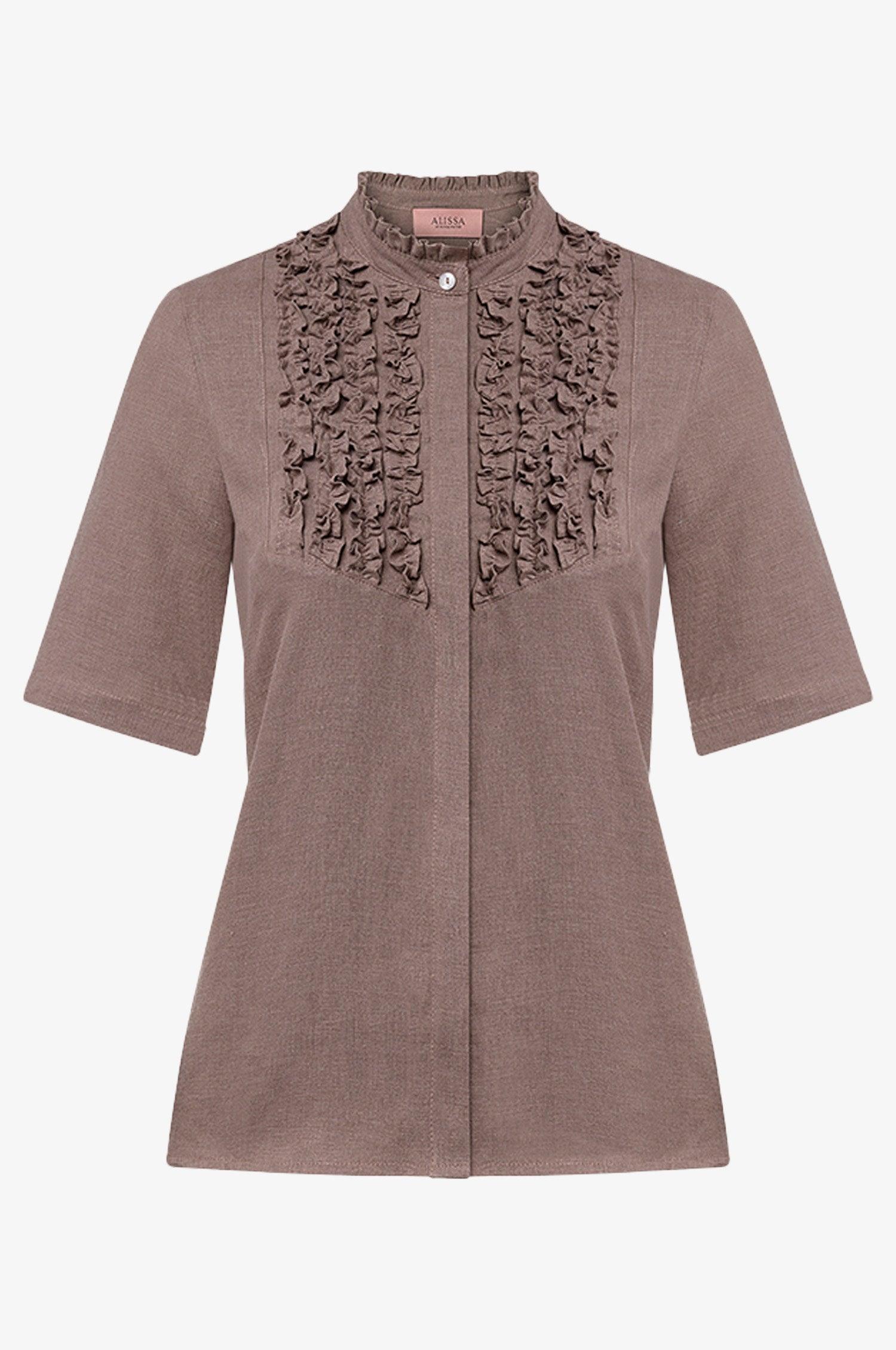 Kinga Mathe Bluse Hanna in Taupe mit Arm