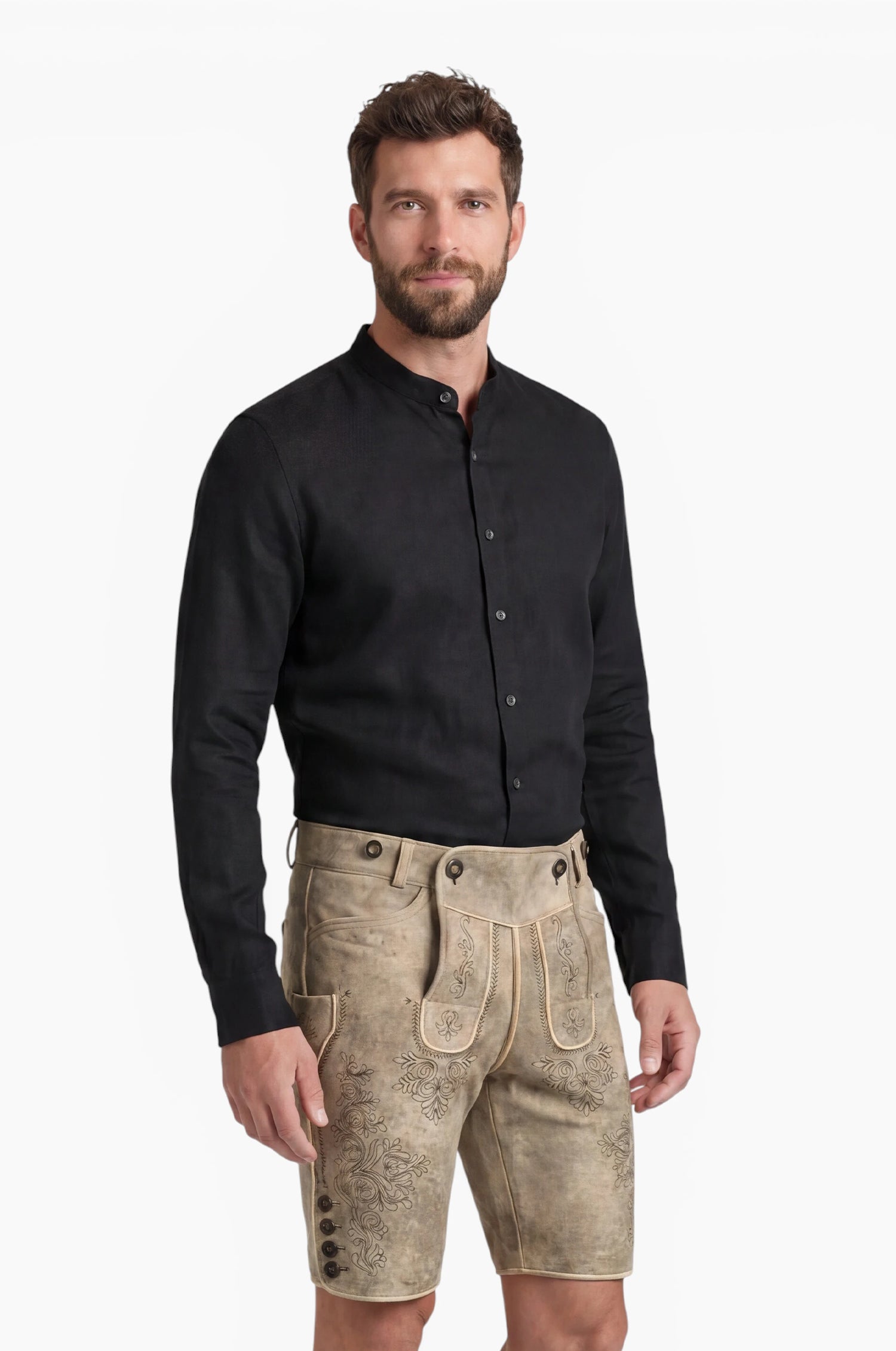Leinenhemd Leo in Schwarz
