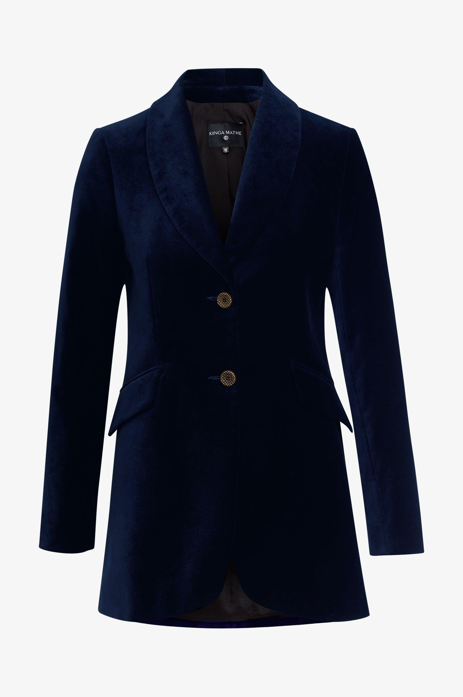 Kinga Mathe Samtblazer Jasmin in Nachtblau