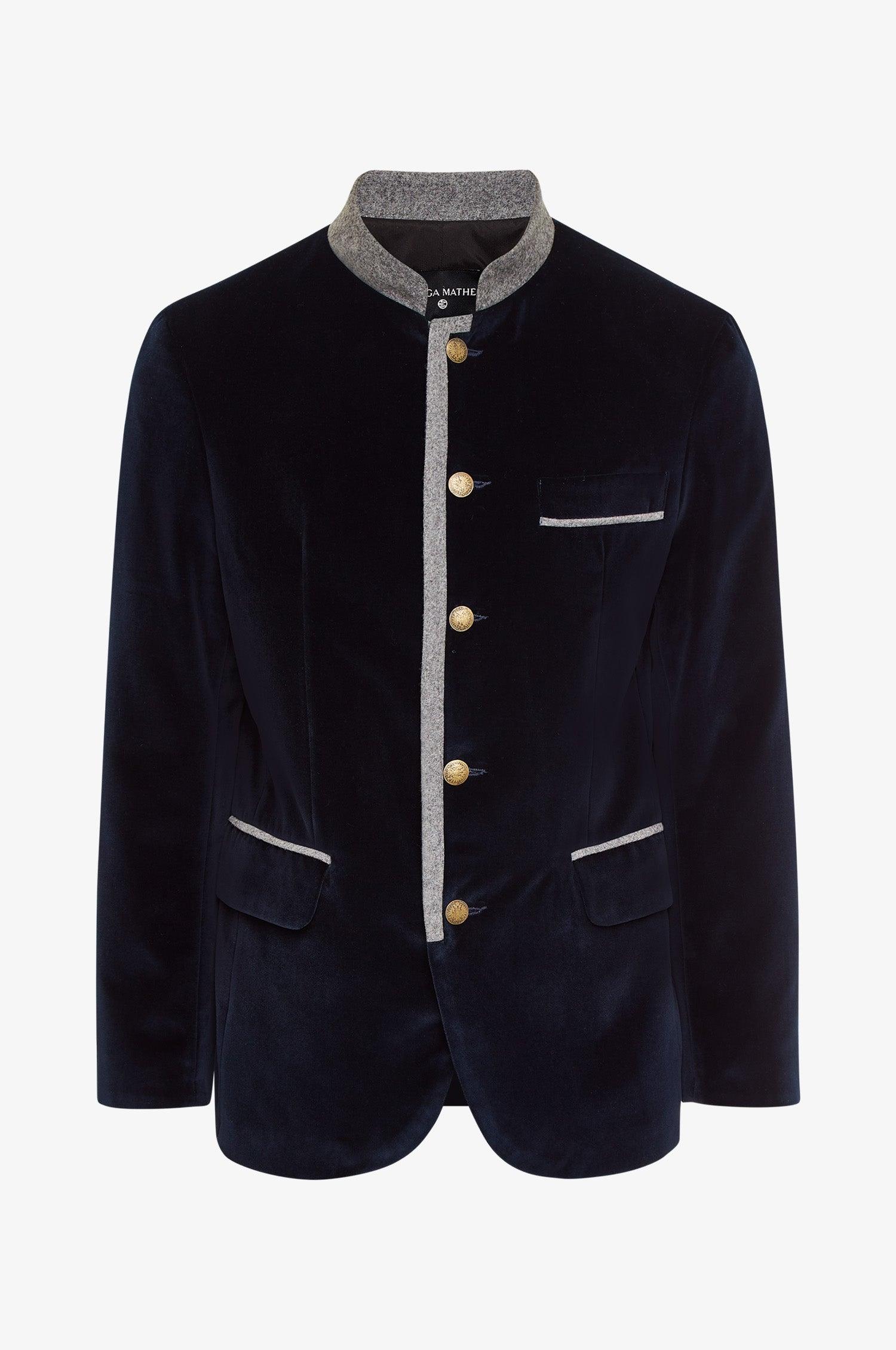 Kinga Mathe Samt Janker Maxim in nachtblau