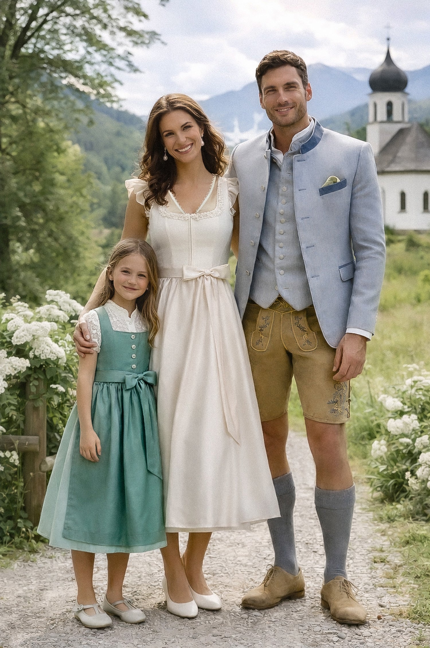 Kinderdirndl Adri in Aqua