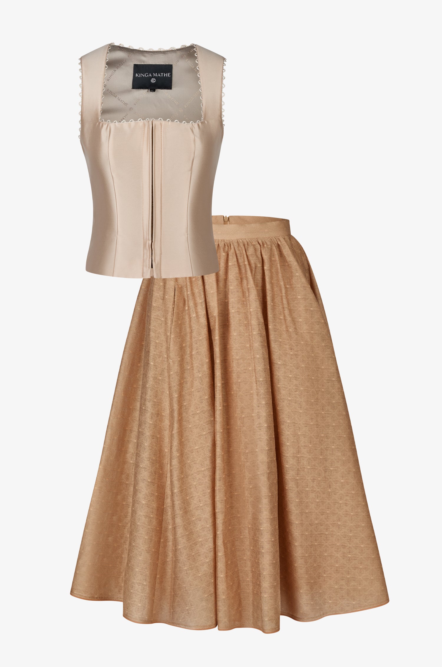 Kinga Mathe Set in Apricot