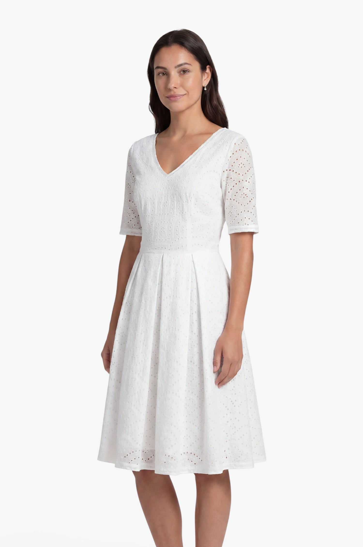 Baumwoll-Kleid Kloe in Weiß