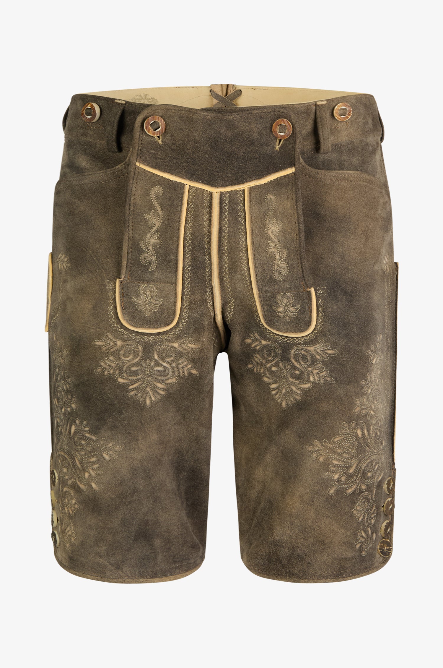 Ziegen Lederhose Kaiser in Old Grey