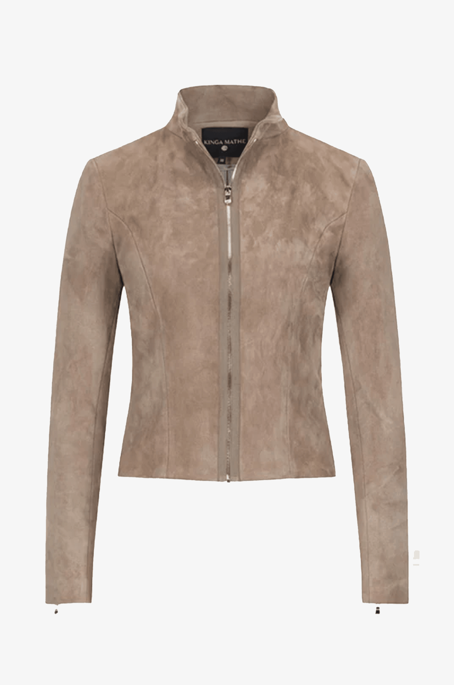 Kinga Mathe Lederjacke Sybille mit Schößchen in Rosenholz