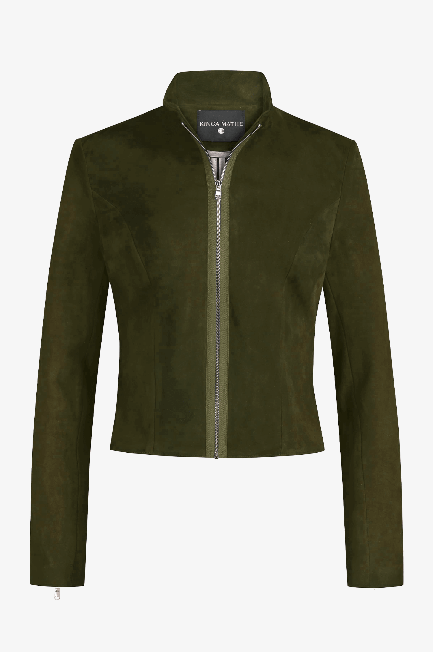 Kinga Mathe Lederjacke Sybille mit Schößchen in Jagd