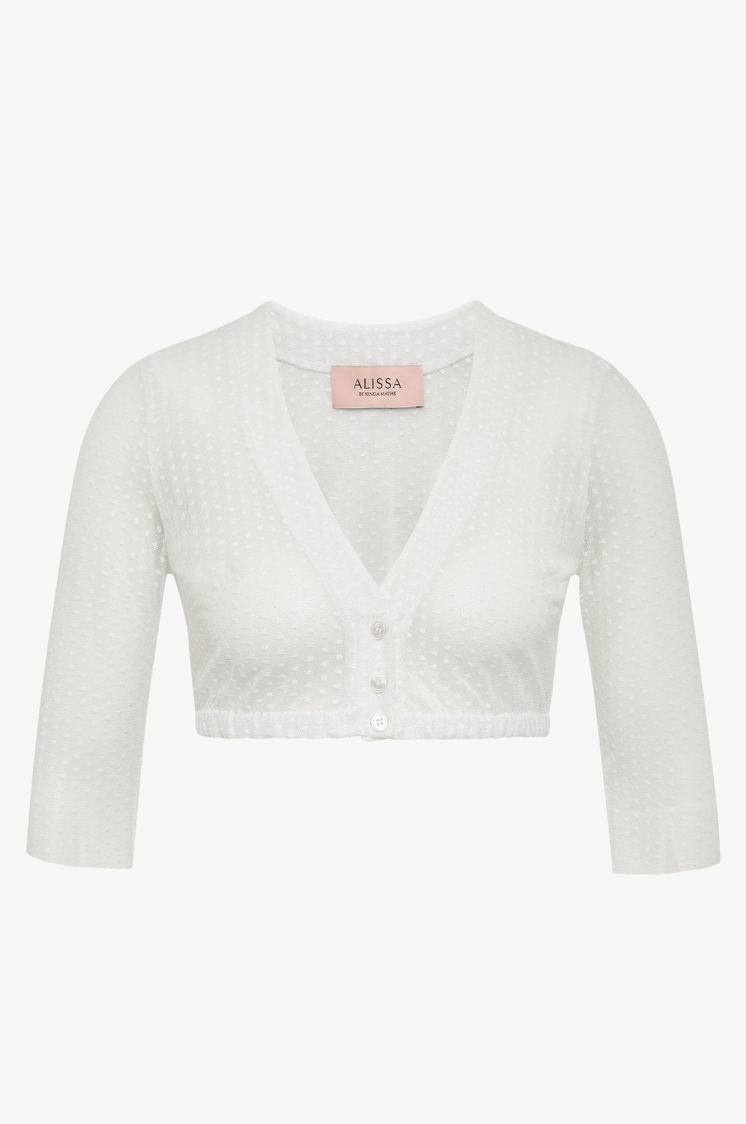 Kinga Mathe Dirndlbluse Lee mit Dreiviertelarm in weiß