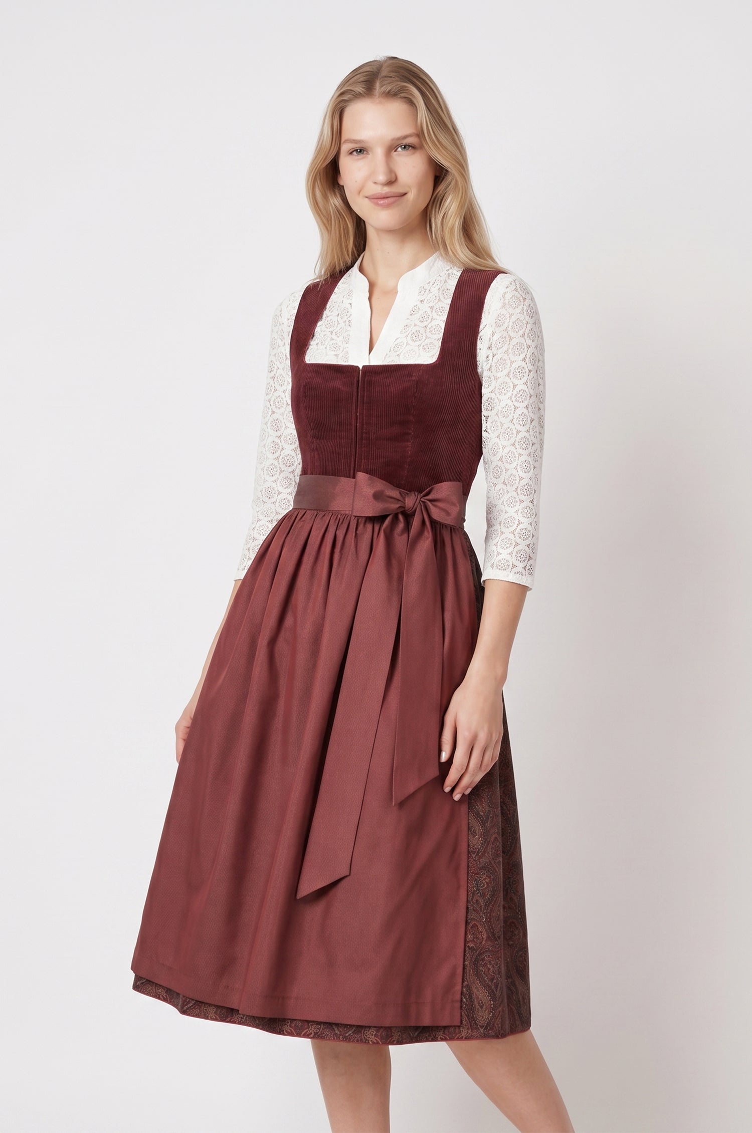 Dirndl Neda in Weinrot
