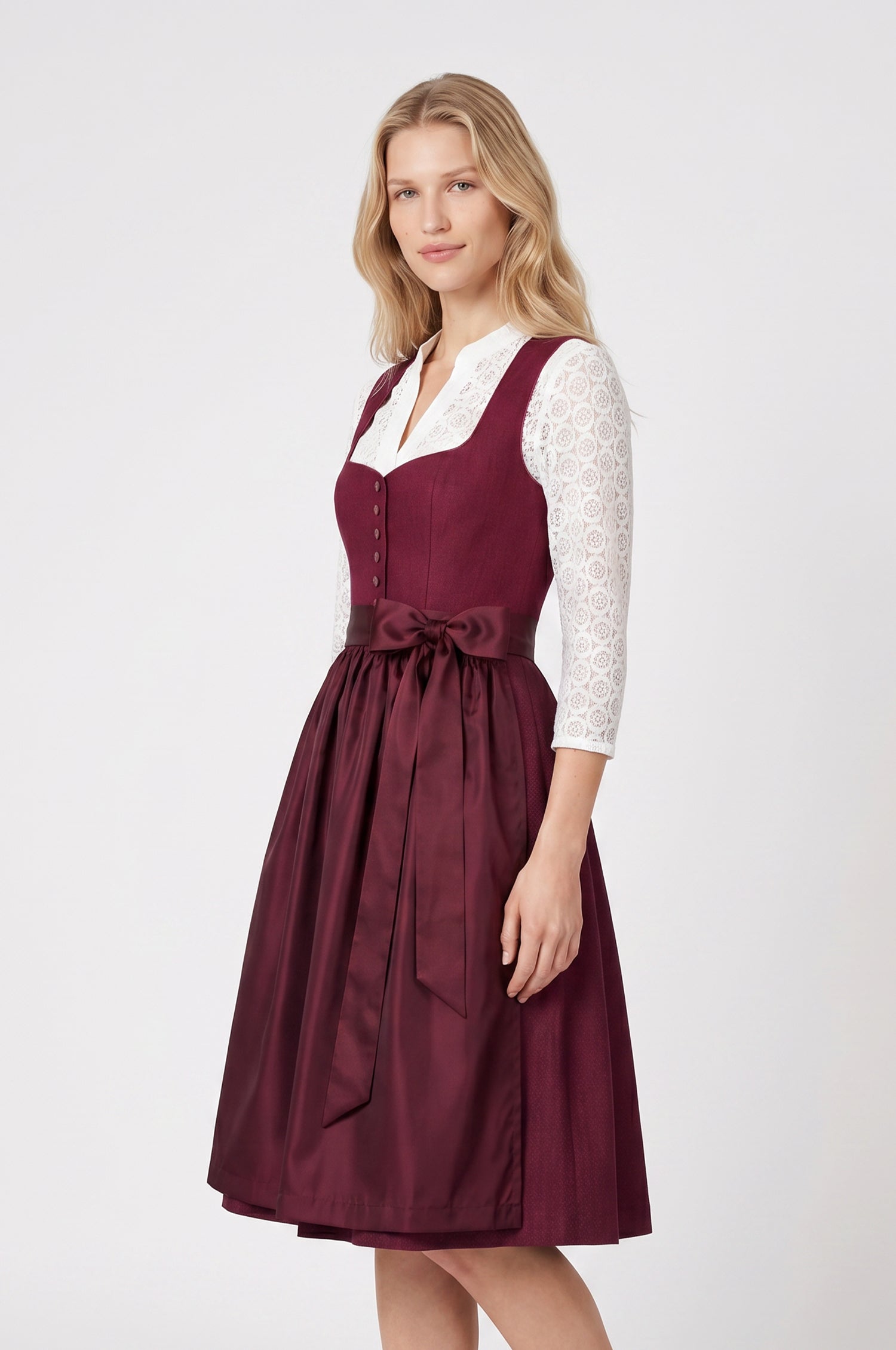 Dirndl Nora in Weinrot