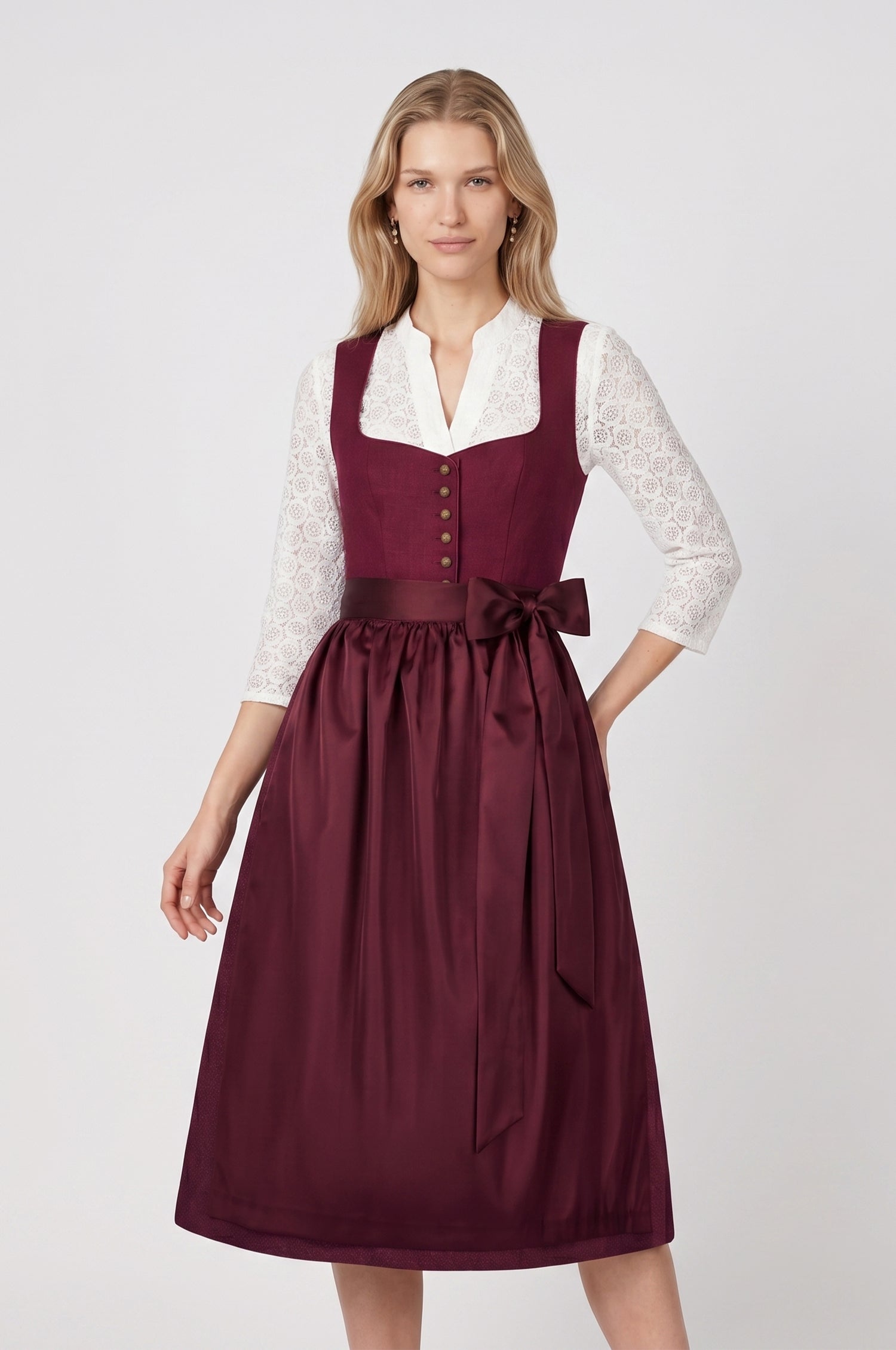 Dirndl Nora in Weinrot
