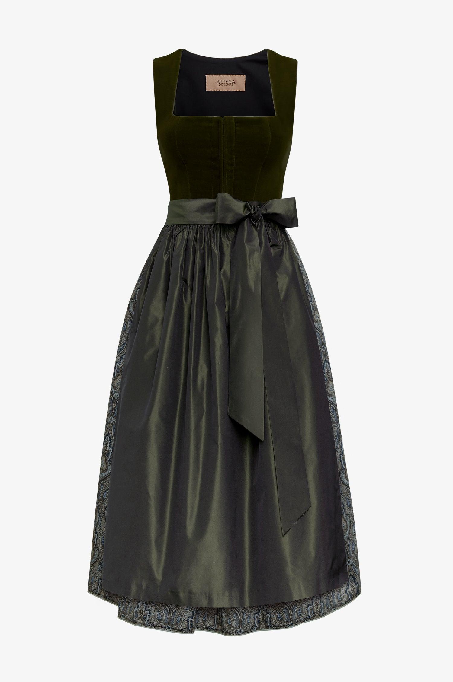 Kinga Mathe Samtdirndl Olivia in olive