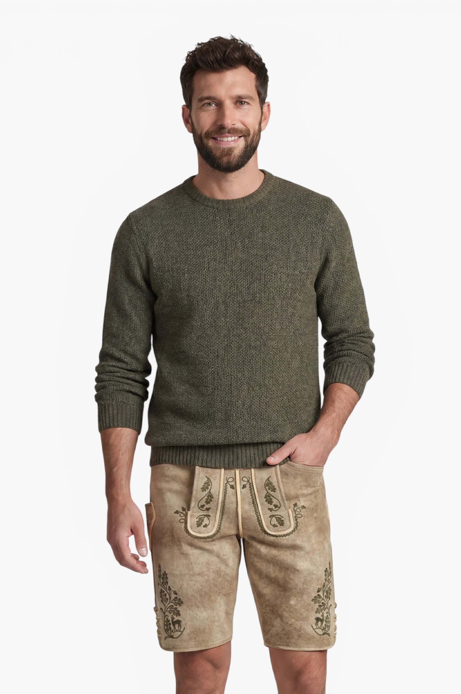 Cashmere Pullover Charles in Olive