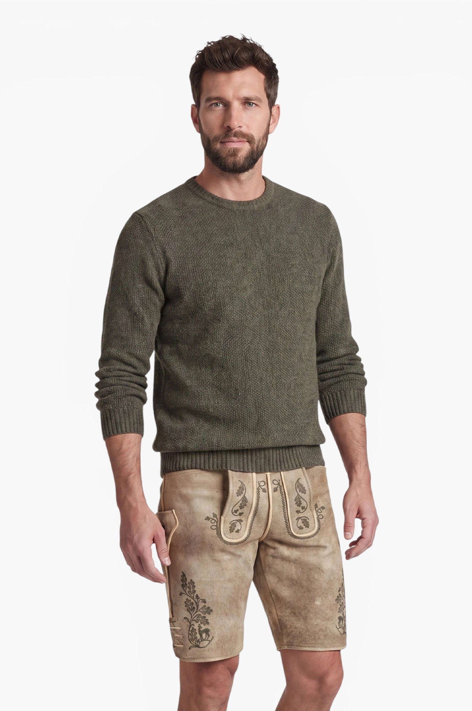 Cashmere Pullover Charles in Olive