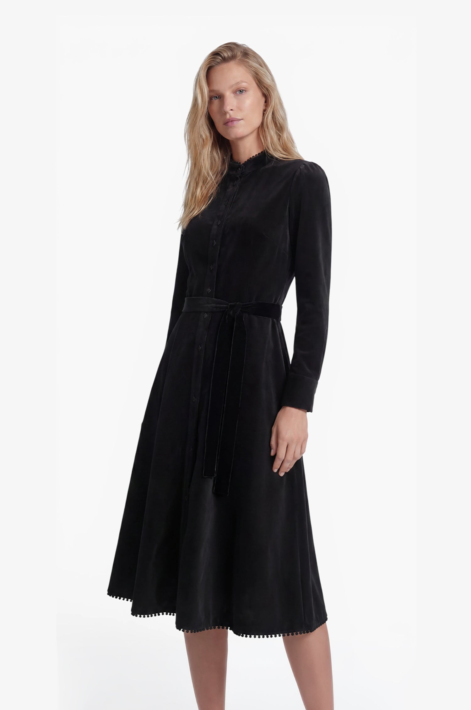 Samtkleid Ann in Schwarz