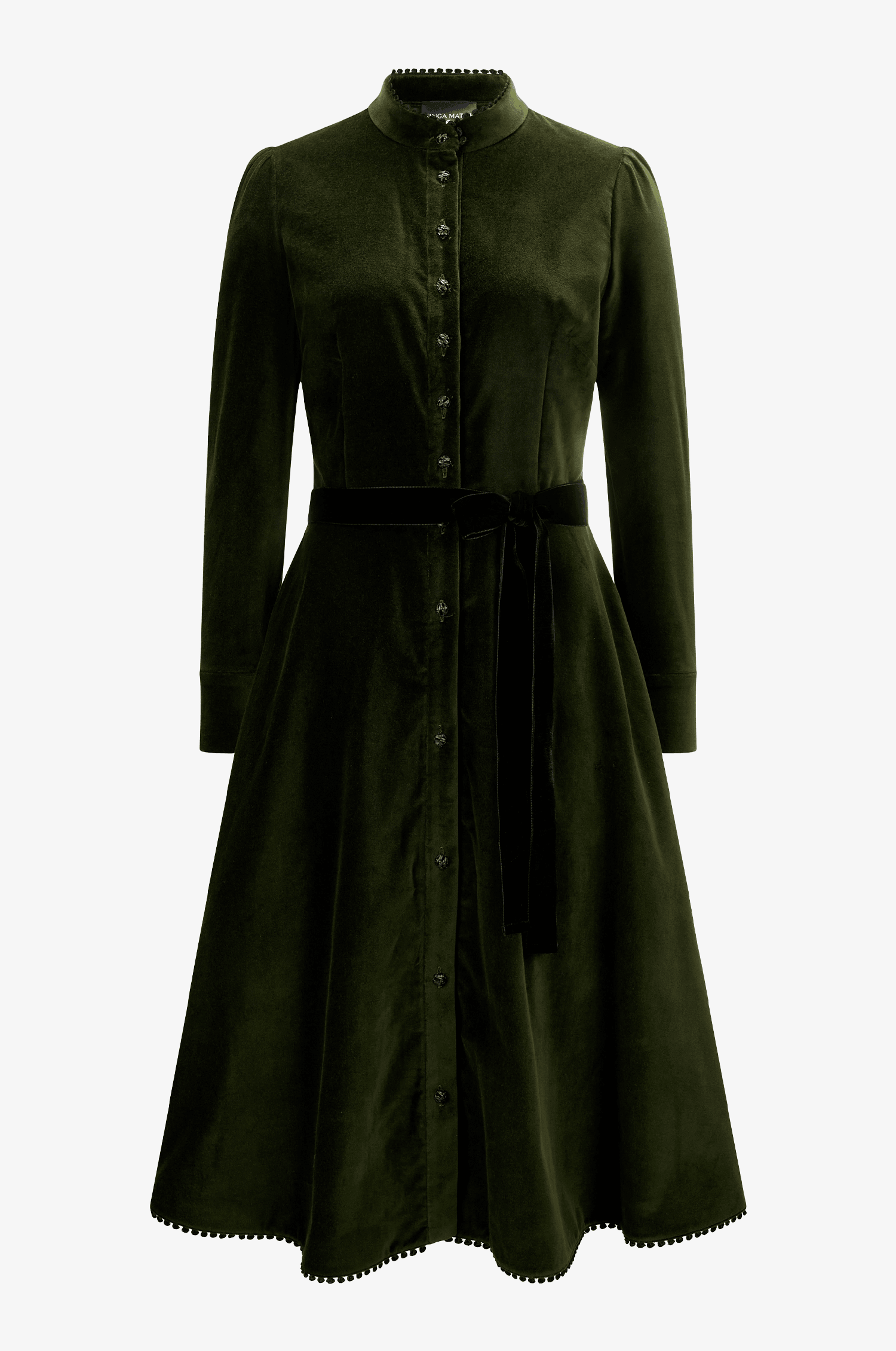 Kinga Mathe Samtkleid Ann in Olive