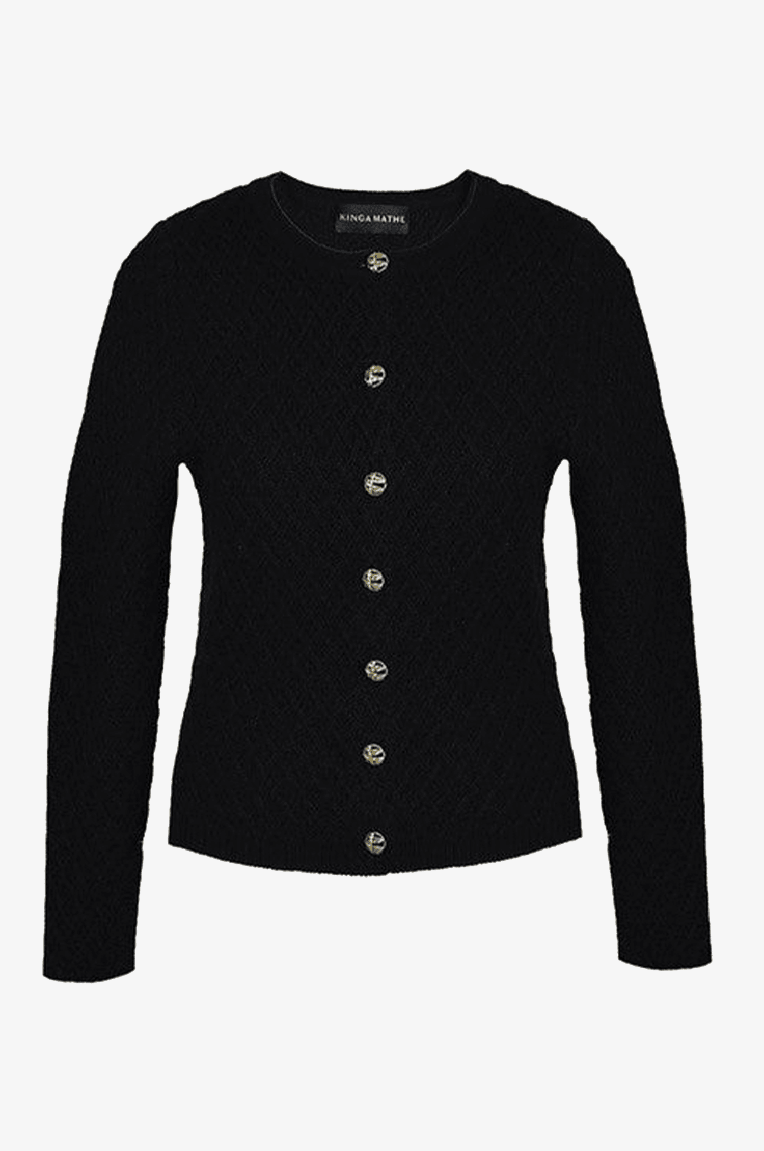 Kinga Mathe Cashmere Strickjacke Flora in Schwarz