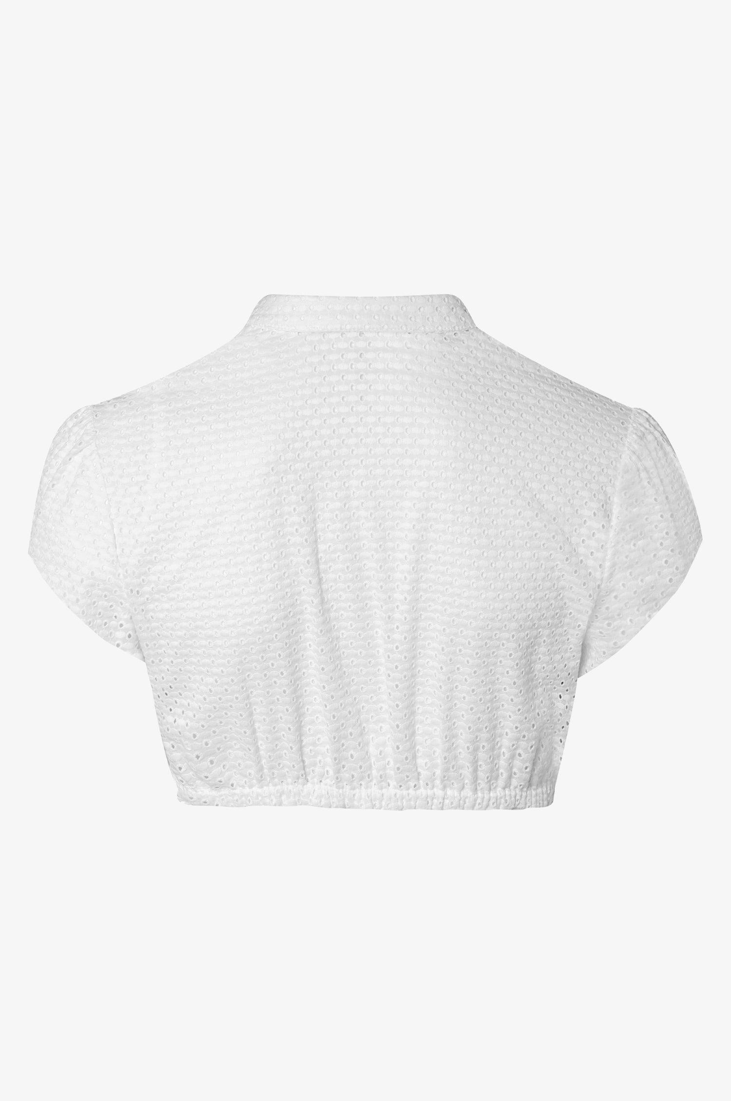 Dirndlbluse Suri in Weiß mit Kurzarm