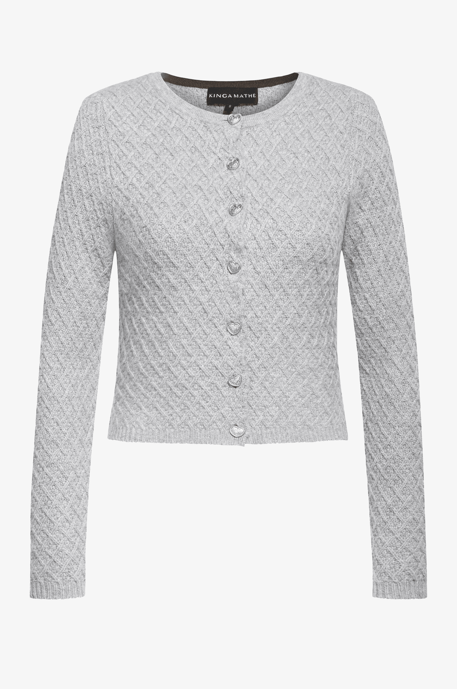 Kinga Mathe Cashmere Strickjacke Flora in Grau